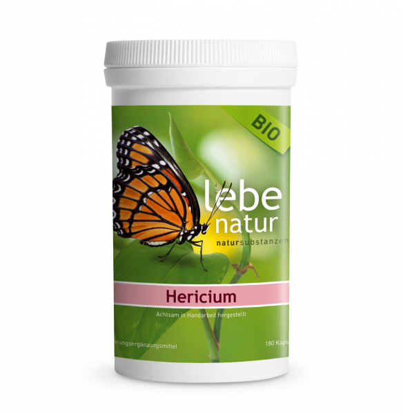 lebe natur® Hericium erinaceus, Pilz 180er BIO Dose
